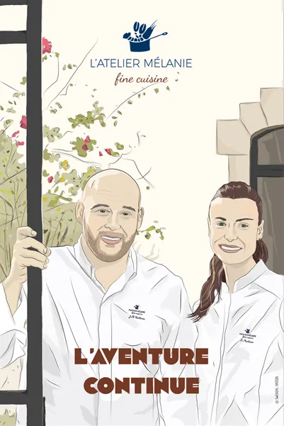 Illustration de Laura Martinon et Jean-Baptiste Caillarec de l'Atelier Mélanie, restaurant Riec sur Belon